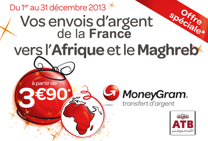 Offre spéciale MoneyGram : du 1er au 31 Décembre 2013